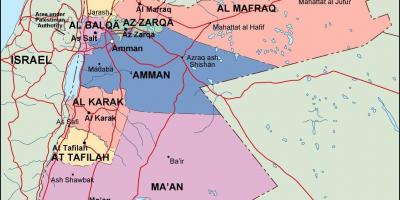 地图上的约旦政治