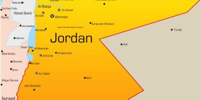 地图上的约旦中东